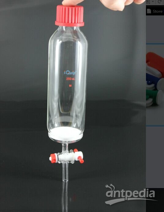 芯硅谷 P3590 <em>多肽</em>固相合成管,带四氟节门,10-250ml 高硼硅玻璃