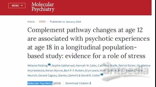 Molecular Psychiatry发表的文章