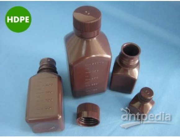 250ml螺纹口盖棕色小口塑料方瓶（HDPE材质）