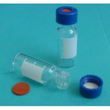 样品瓶盖垫：9mm螺纹口瓶盖,蓝色,中心孔，红色硅胶/白色PTFE预切口隔垫