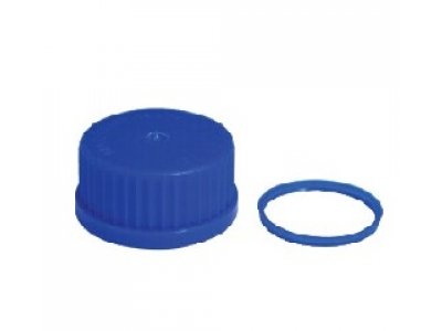 SCREW CAPS, CLOSED, BLUE, MADE OF POLYPROPYLENE (PP),  FOR SCREW THREADS GL 32