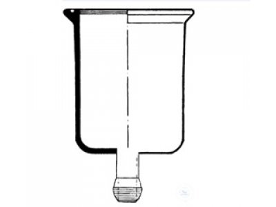 BEAKERS, FLAT FLANGE, DN 150, 3000 ML,  WITH BOTTOM OUTLET, SPHERE S 40/25  (FL.D. X VES.D. X HEIGHT