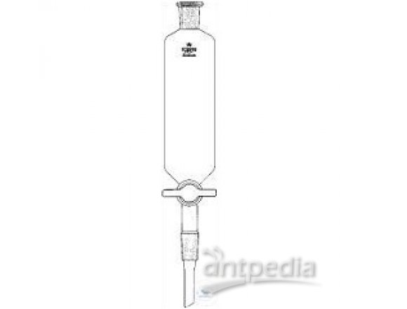 DROPPING FUNNELS, CYLINDRICAL, UNGRAD.,   ST-STOPCOCK W. SCREW-THREAD RET. NUT,   250 ML, C + S ST 2