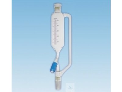 DROPPING FUNNELS, CYL.,GRAD.,PRESSURE EQUAL.,  NEEDLE VALVE STOPCOCK, W. PTFE NEEDLE VALVE, 100:2 ML