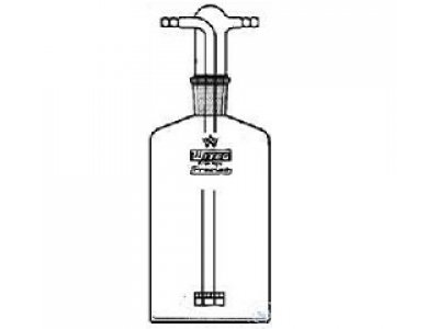 GAS WASHING BOTTLES, DRECHSEL, 500 ML, ST 29/32,  WITH SECURITY SINTERED DISC, WITH SINTERED DISC P2