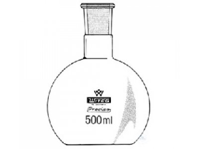 FLASK 500 ML ST 29/32  FLAT BOTTOM CENTER NECK  ACC. TO DIN 12348 105 X  165 MM