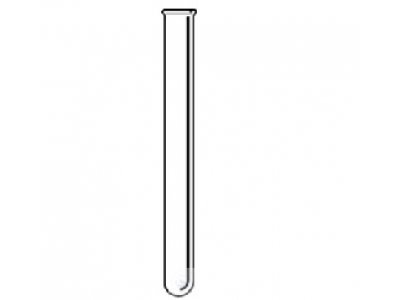 TEST TUBES, FIOLAX-BOROSILICATE- GLASS,   WITH RIM, ROUND BOTTOM, L. 130 MM, O.D. 14 MM