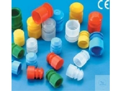 Stoppers for test tubes ? 16-17 mm,   Colour red, very tight seal, made of PP  Case = 1000 pcs.