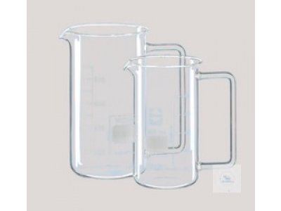 BEAKER WITH HANDLE, 1000 ML, TALL FORM,   BOROSILICATE-GLASS, WITH GRADUATION   AND SPOUT, AUTOCLAVA