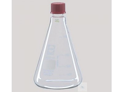 ERLENMEYER FLASKS, 5000 ML,  WITH SCREW CAP, GRADUATED,  NECK O.D. 45 MM, MAX FLASK  O.D. 220 MM, HE
