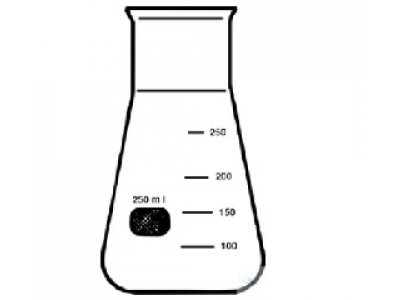 ERLENMEYER-FLASKS, BORO. GLASS, 50 ML,  WITH GRADUATION, WIDE MOUTH