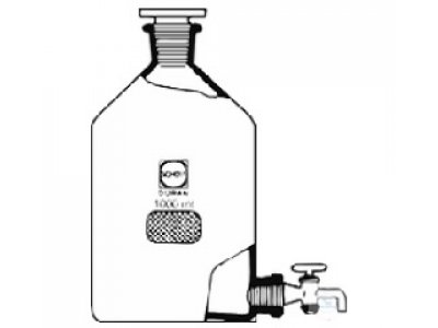 ASPIRATOR BOTTLES,  DURAN; DIN 12037  WITH ST-STOPCOCK+STOPPER,  500 ML; H.165 MM; ? 89 MM  BORE OF