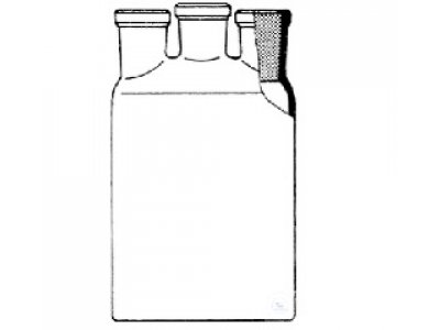 WOULFF BOTTLES WITH 3 ST-NECKS, MADE OF   BOROSILICATE GLASS, 1000 ML, H. 155 MM, O.D. 110 MM