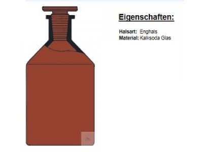 BOTTLES, CONICAL SHOULDER, NARROW MOUTH,   AMBER SODA-GLASS, PE-STOPPER, ST 29/32, 1000 ML