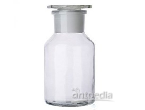 BOTTLES,CONICAL SHOULDER, WIDE MOUTH,   SODA-GLASS, ST-STOPPER CLEAR GLASS,  ST 24/20, 50 ML