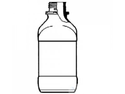 SQUARE BOTTLES, SCREW CAP, NARROW MOUTH,   WITH DIN-THREAD, POURING RING A. DUSTPROOF CAP,   PP, CAP