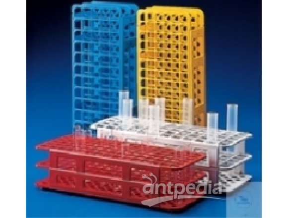 TEST TUBE RACKS, DIVISIBLE, PP, 40 HOLES, AUTOCLAVABLE   UP TO 121 °C, FOR TEST TUBES O.D. 25 MM, C