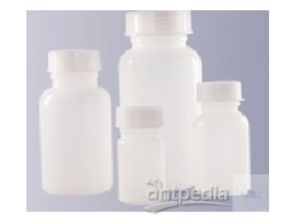 BOTTLES, PE, WIDE-MOUTHED, ROUND,  TRANSPARENT,W.SCREW-CAP, 100 ML, GL 32