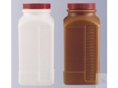 UNIVERSAL SQUARE BOTTLE,  (HYBRIDISING BOTTLE),  2000 ML, PE, GRADUATED,  WIDE NECK, COMPL. WITH  SC