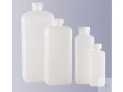 BOTTLES SQUARE PE NATURAL COLOUR  100 ML, ST. 18, WITH SCREW CAP