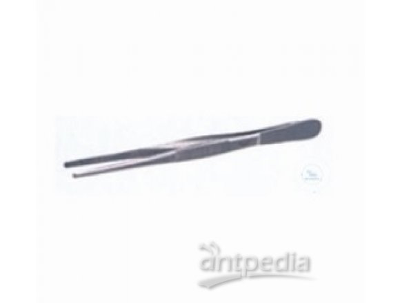Forceps, length: 115 mm, blunt, straight, stainless steel