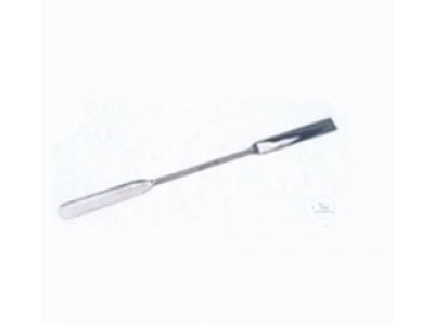 Double spatula, length 185 mm, spatula blade 50 x 9 mm,  made of stainless steel