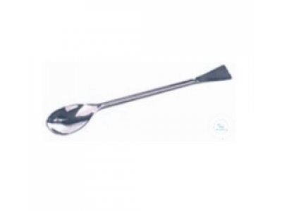 Poly spoon, length: 150 mm, spatula 30 x 13 mm,  spoon 35 x 15 mm, made of stainless steel