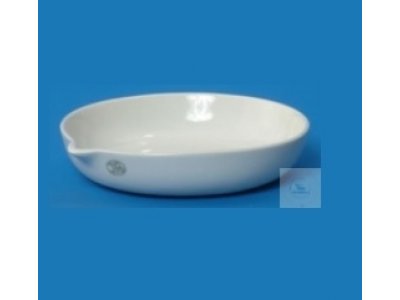 EVAPORATING DISHES 55 ML, PORCELAIN,GLAZED,   SPOUT, FLAT BOTTOM, DIA. 80 MM, HEIGHT 20 MM
