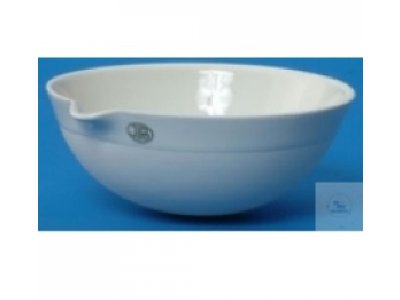 EVAPORATING DISHES, MADE OF PORCELAIN, 62 ML,  WITH SPOUT, HEMISPHERICAL, ? 83 MM, HEIGHT 27 MM