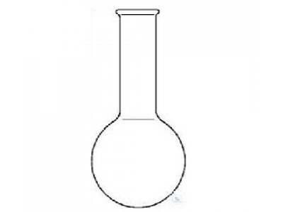 FLASKS, ROUND BOTTOM, LONG-NECK,  MADE OF 0UARTZ-SILICA,  WITH BEADED RIM, DIN 12345,  2000 ML, 165