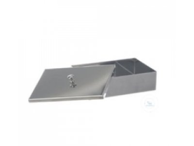 INSTRUMENT TRAY,  MADE OF 18/8 STAILESS STEEL,  WITH OVERLAPPING KNOBCOVER,  TARN, 220 X 150 X 50 MM