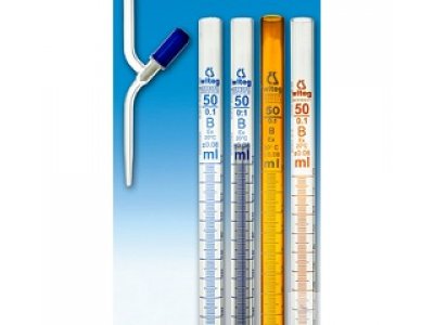 BURETTE DIN B,100 ML:0,2, WITH STRAIGHT   VALVE STOPCOCK, CLEAR GLASS