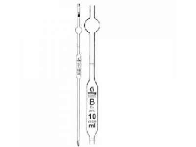 VOLUMETRIC PIPETTES, CLASS DIN-B;  WITHOUT WAITING TIME; ACC. TO DIN 12690,  RED; WITH SECUTITY BULB