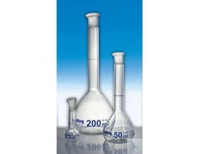 1000ml A级透明玻璃容量瓶、蓝标、玻璃顶塞、ST24/29