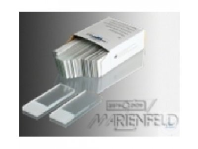 MICRO SLIDES, HALF-WHITE-GLASS, 76 X 26 MM,   CUT EDGES, IN TROPICAL PACKING, THICKNESS 0,8 - 1 MM