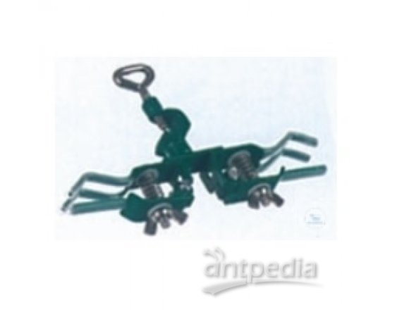 Burette clamps, for 2 burettes, opening ? 0-20 mm,   finger with silicone coating