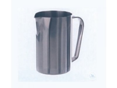 Measuring jug, 2000 ml, ?: 130 mm, height: 170 mm,  cylindrical shape, graduated 200 ml, with spout and  handle, made of stainless steel