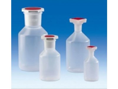 Wide-mouth bottle, PP, with NS-stopper NS 60/46, conical shoulder,  1000 ml