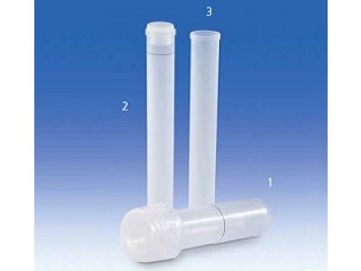 Sample tube, PFA, with stopper, PP and ring-mark at 10 ml