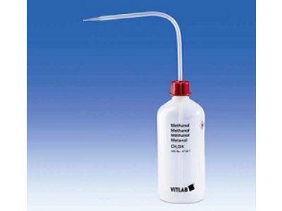VITsafe safety wash-bottle, narrow-mouth,PE-LD, GL 25, VENT-CAP wash-bottle cap, PP, Hexane, 500 ml