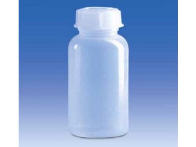 Wide-mouth bottle, PE-LD, with screw cap, PE-LD, flat shoulder, 50 ml