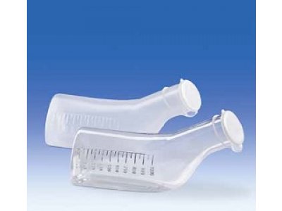 Urinal, PP, without lid, moulded graduation, 1000 ml