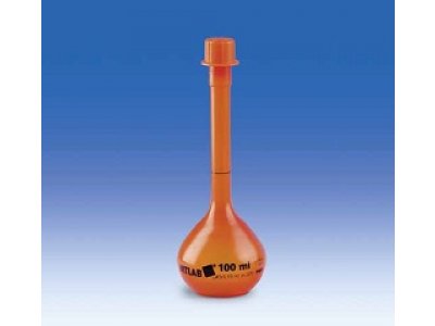 Volumetric flask opaque, PMP, class A, with screw cap, PP, 25 ml