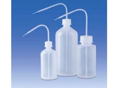 Wash-Bottle, PE-LD, GL 18, wash-bottle cap, PP, tall shoulder, 100 ml