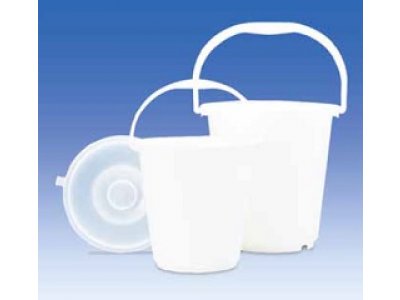 Bucket, PE-HD, white, without lid, graduated, 5 l