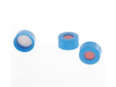 兼容Agilent的9mm 蓝色开孔拧盖、含PTFE/橡胶隔垫，Bond