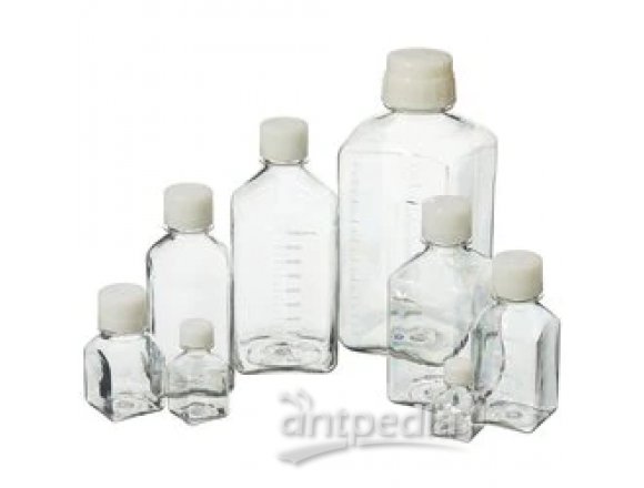 Thermo Scientific™ 342020-0125 Nalgene™ 方型带盖 PETG 培养基瓶：无菌、热塑托盘