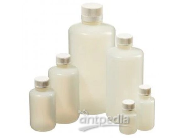 Thermo Scientific™ 342089-0032 Nalgene™ HDPE 带盖窄口包装瓶： 无菌、收缩薄膜托盘