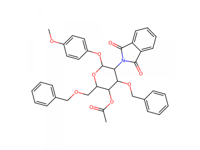 4-甲氧苯基-4-O-乙酰基-3,6-二-O-苄基-2-脱氧-2-苯二甲酰亚氨基-β-D-吡喃葡萄糖苷，140615-77-6，98%