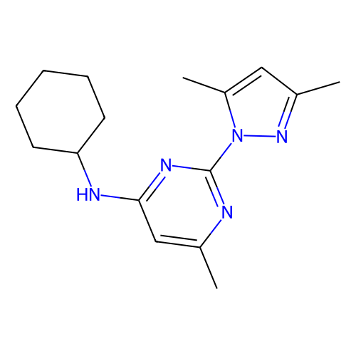 <em>N</em>-环己基-<em>N</em>-[<em>2</em>-(3,5-二甲基吡唑-1-基)-6-甲基嘧啶-4-基]胺(CyPPA)，73029-73-9，≥98% (HPLC)
